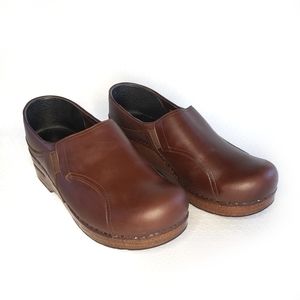 ⚜ 39 Dansko Leather Brown Comfort Work Shoe Clog